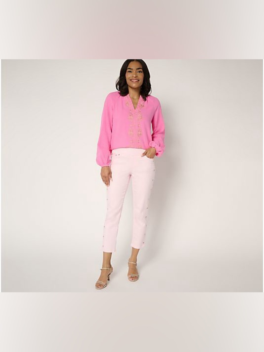 NWOT Belle by Kim Gravel Pastel Pink Ankle Jeans Size 2